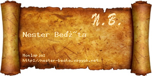 Nester Beáta névjegykártya