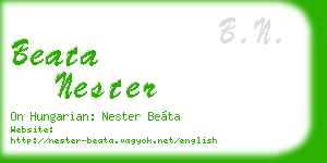 beata nester business card