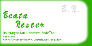 beata nester business card